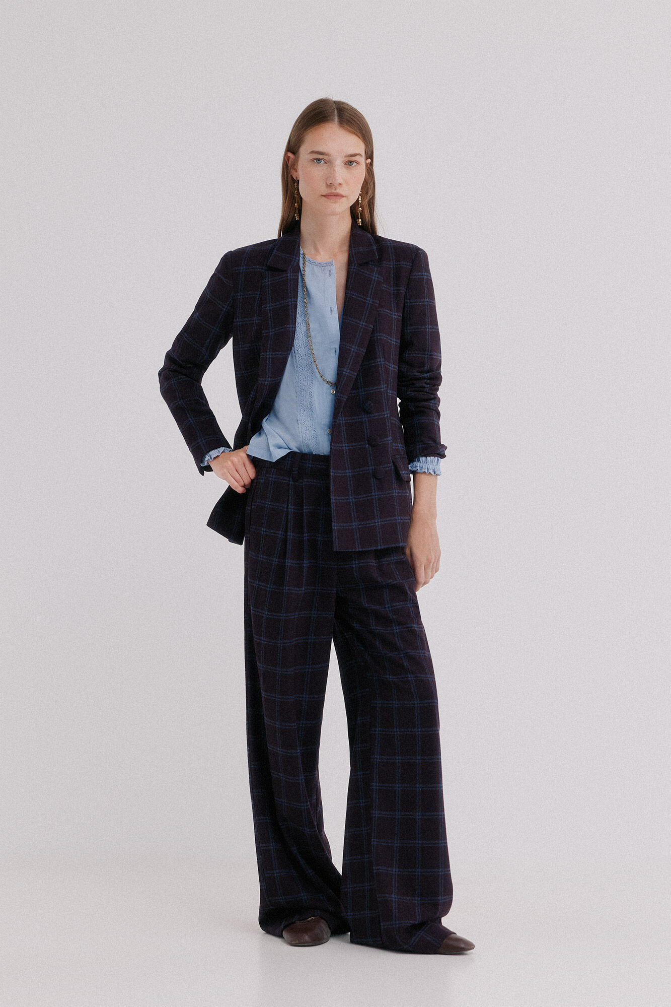 Hoss Intropia Emerald. Blazer de cuadros Azul marino