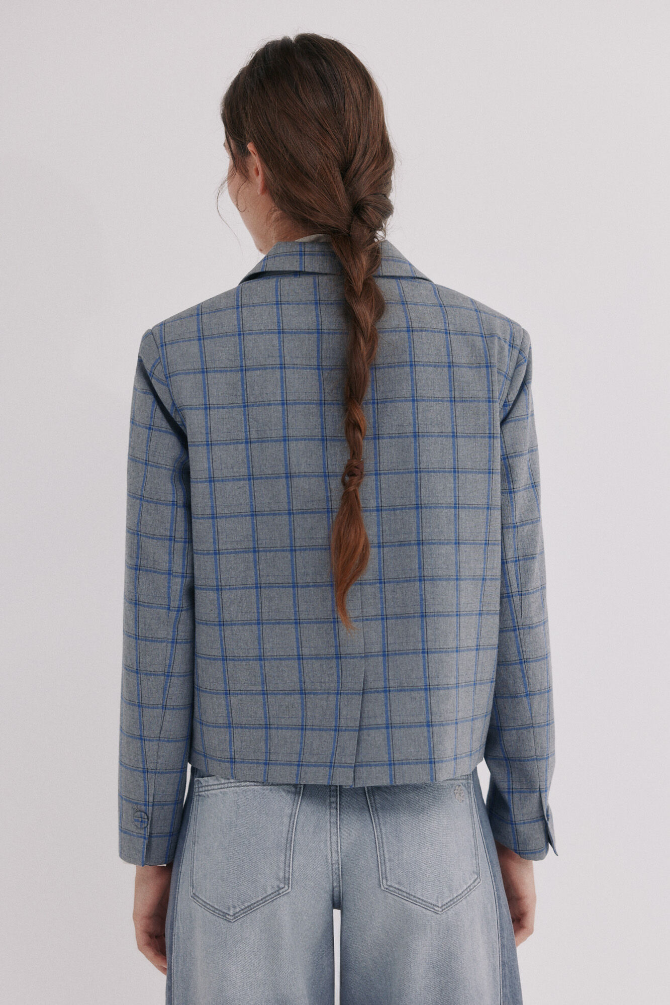 Hoss Intropia Estela. Blazer a cuadros Gris