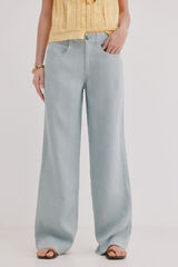 Hoss Intropia Paupa. Pantal&oacute;n de lino Azul