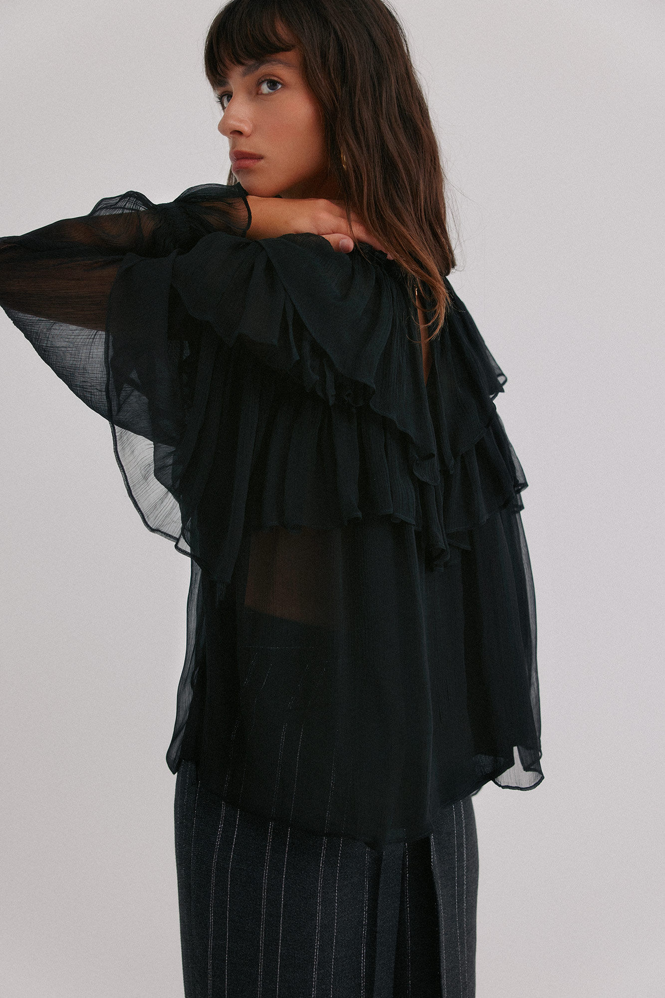 Hoss Intropia Blusa rom&aacute;ntica Giulia Negro