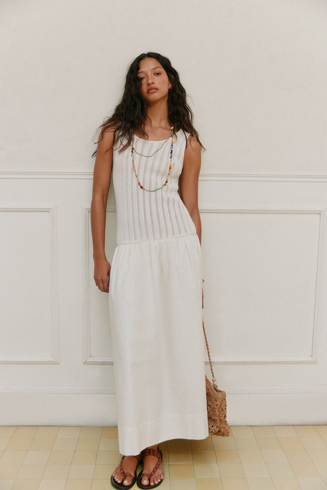 Hoss Intropia Alba. Vestido de punto combinado