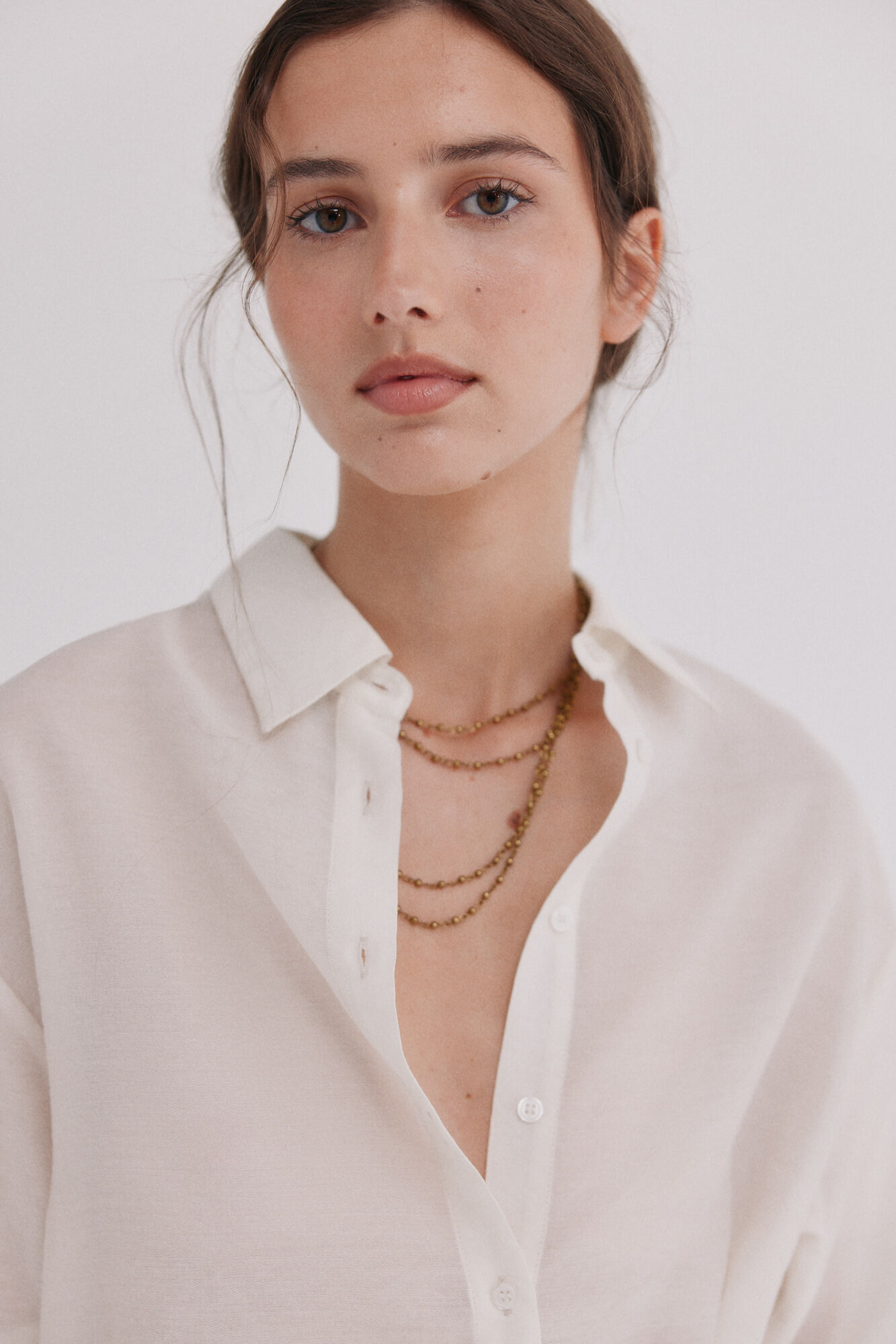 Hoss Intropia Cala. Camisa fruncido Blanco