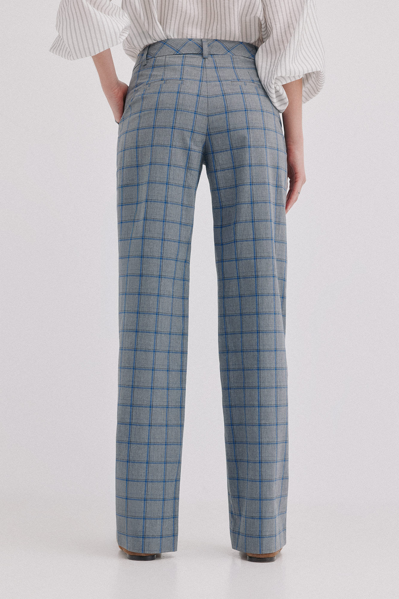 Hoss Intropia Paulina. Pantal&oacute;n a cuadros Gris