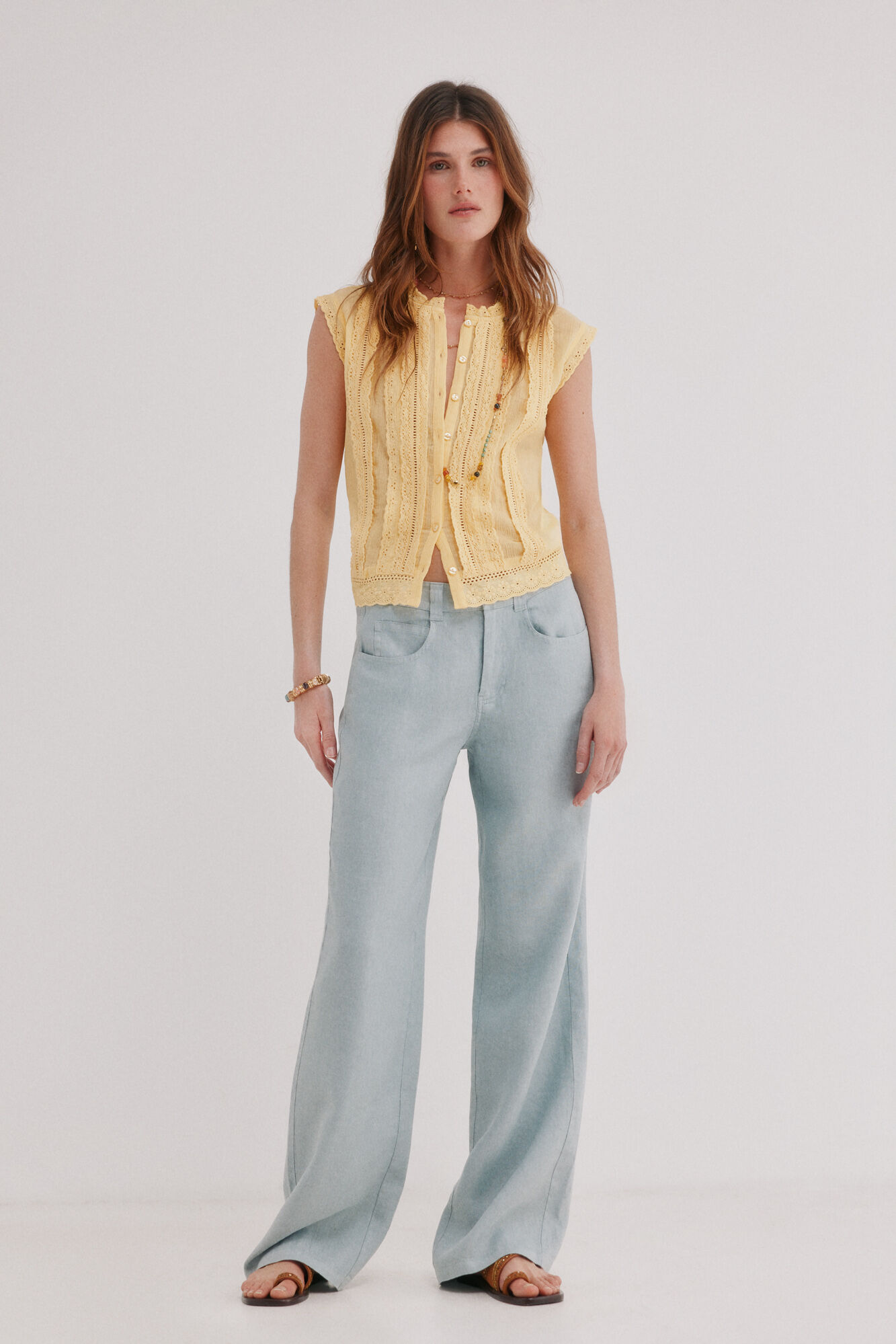 Hoss Intropia Paupa. Pantal&oacute;n de lino Azul