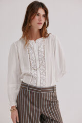 Hoss Intropia Caridad. Blusa bordada Marfil