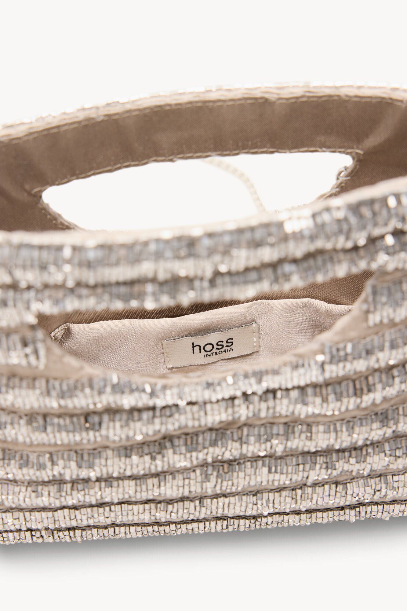 Hoss Intropia Nina. Bolsa de mano de abalorios Gris