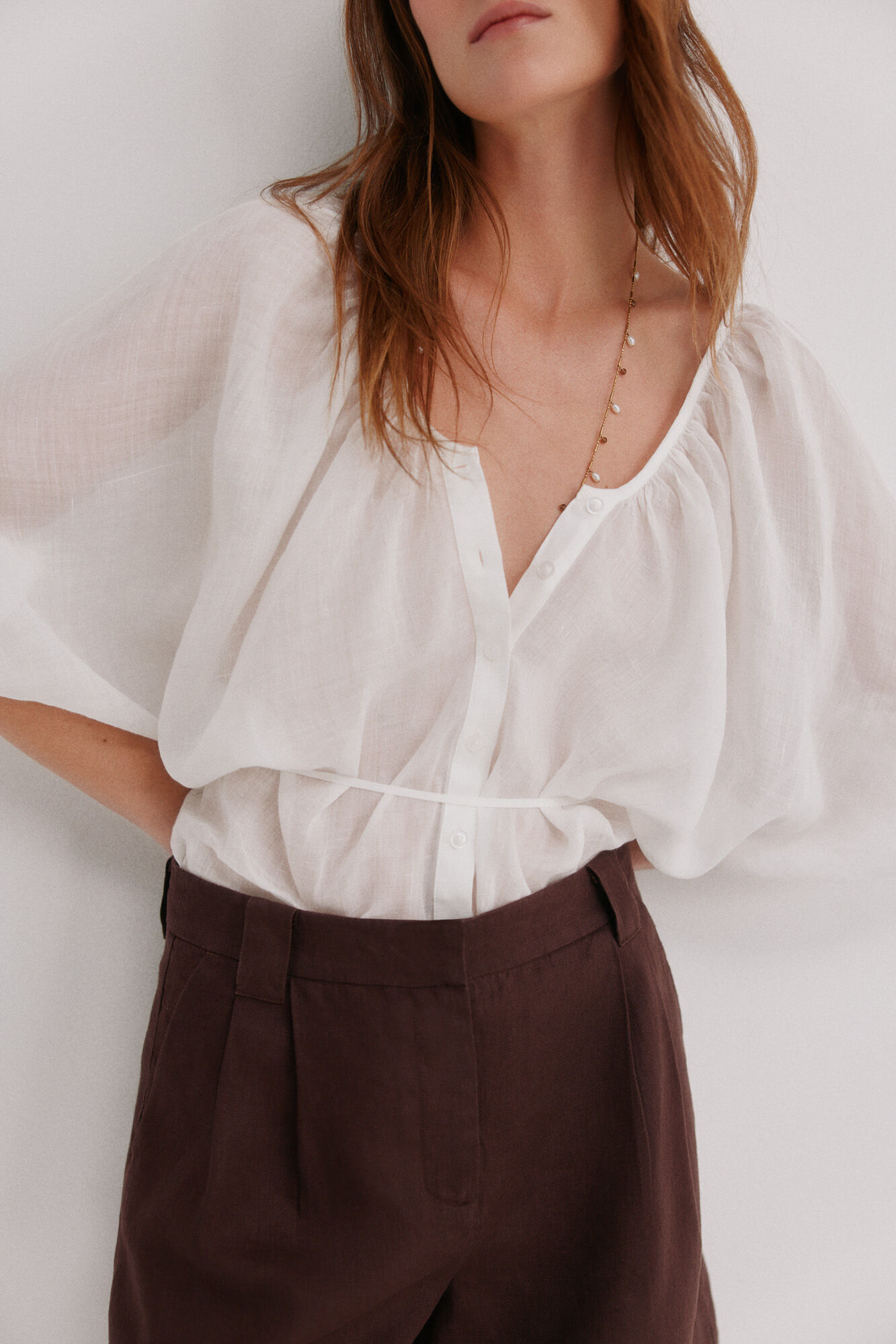 Hoss Intropia Caroline. Blusa manga larga Blanco