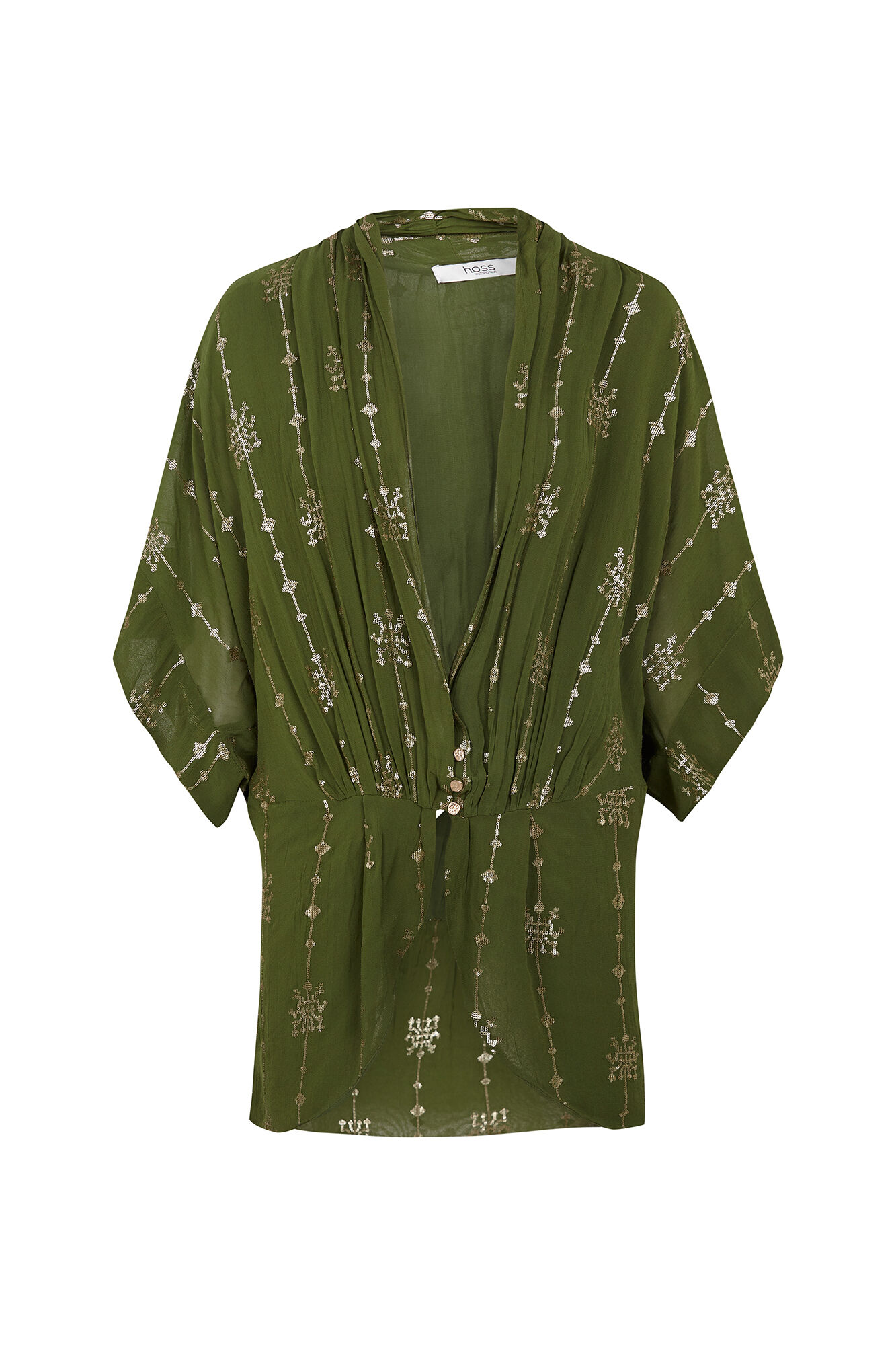 Hoss Intropia Ghana. Blusa bordada Kaki