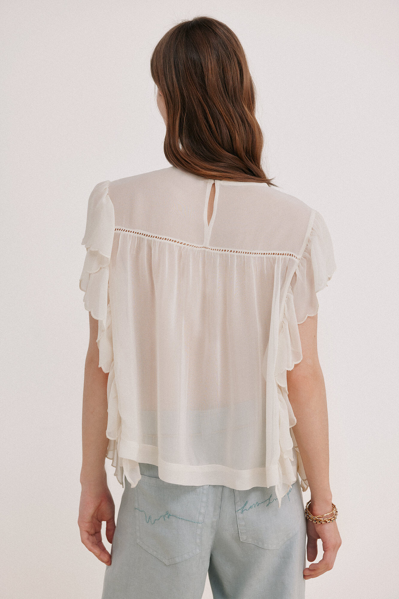 Hoss Intropia Cindy. Blusa rom&aacute;ntica Marfil