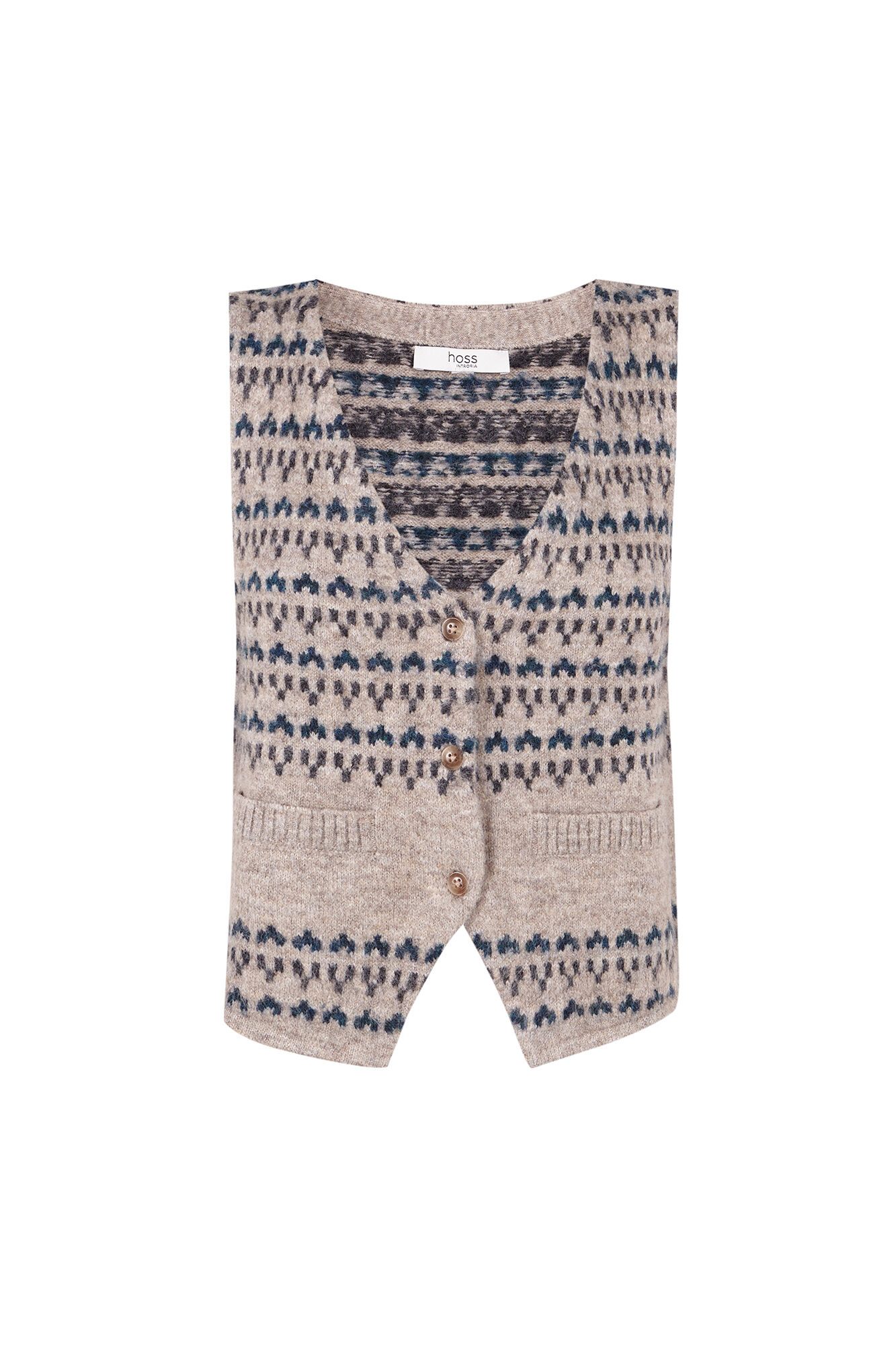 Hoss Intropia Nela. Chaleco de punto Estampado granate