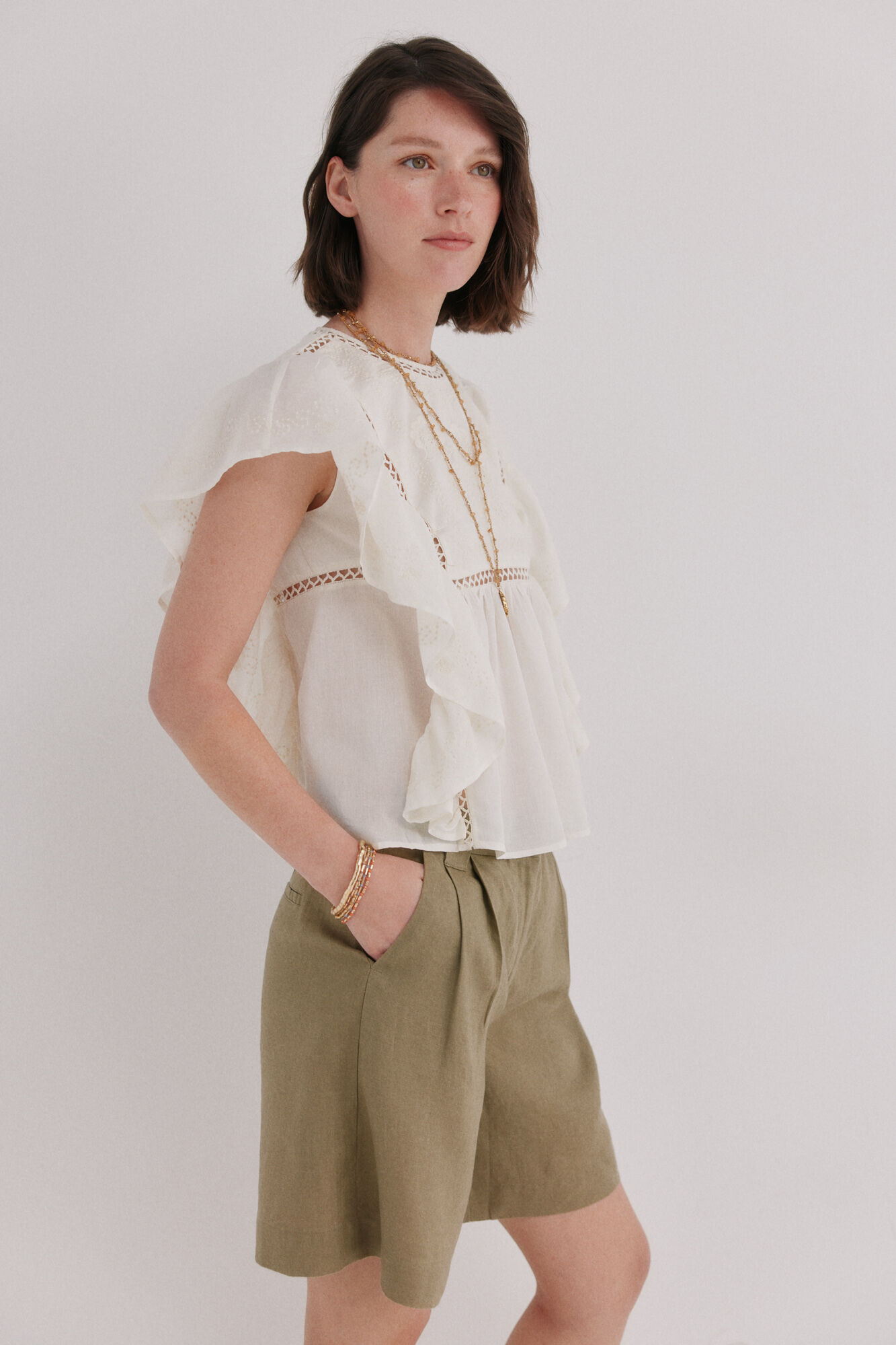 Hoss Intropia Cinthia.Blusa bordada Marfil