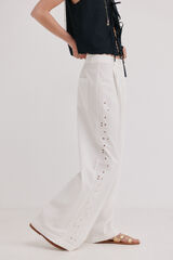 Hoss Intropia Pura. Pantal&oacute;n calados laterales Marfil