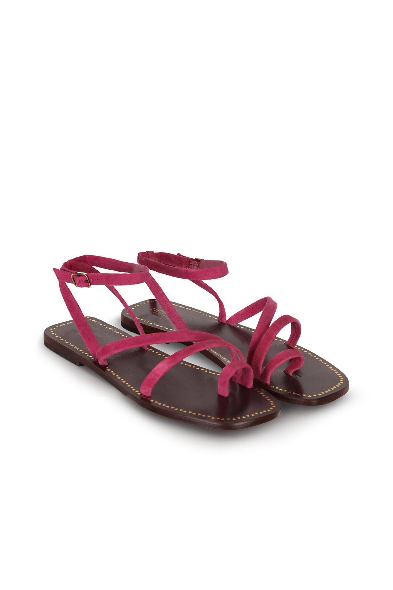 Hoss Intropia Maitane. Sandalias de serraje Rosa