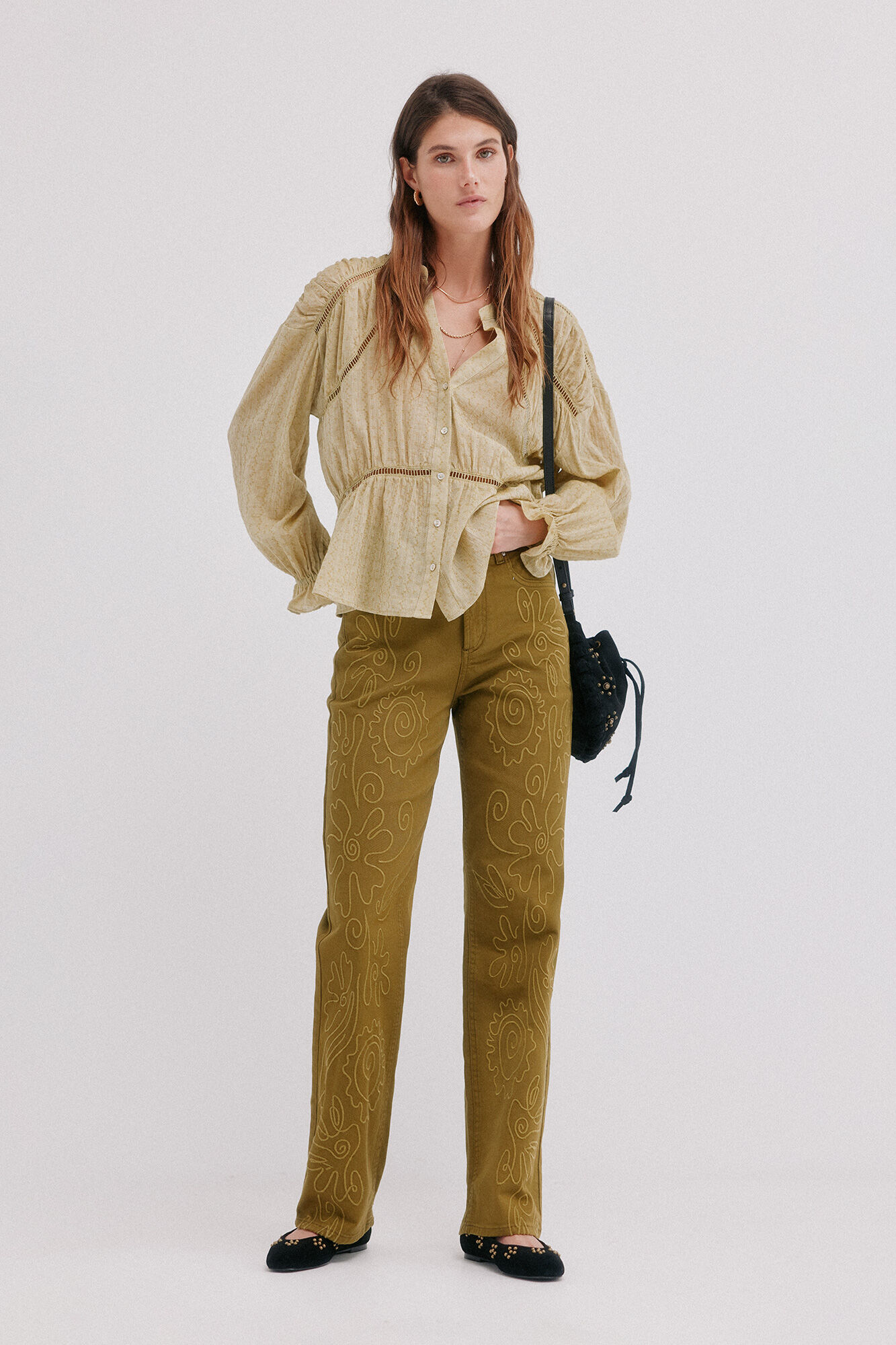 Hoss Intropia Guiomar. Blusa boho Kaki