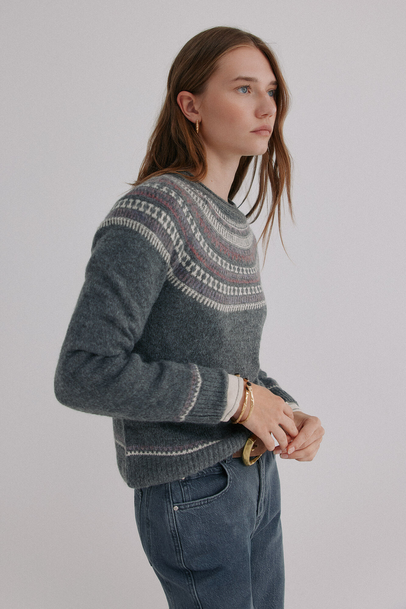 Hoss Intropia Nia. Su&eacute;ter con motivos Estampado granate