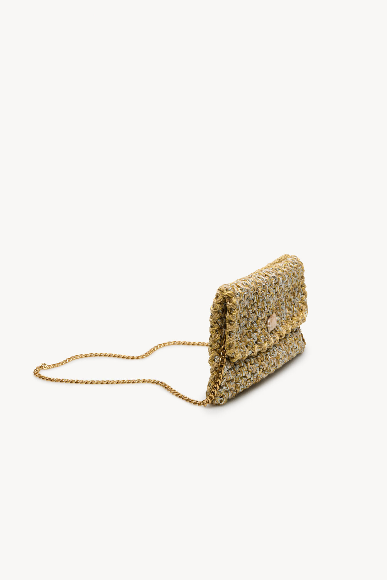 Hoss Intropia Numa. Bolsa trenzada de tejido Dorado