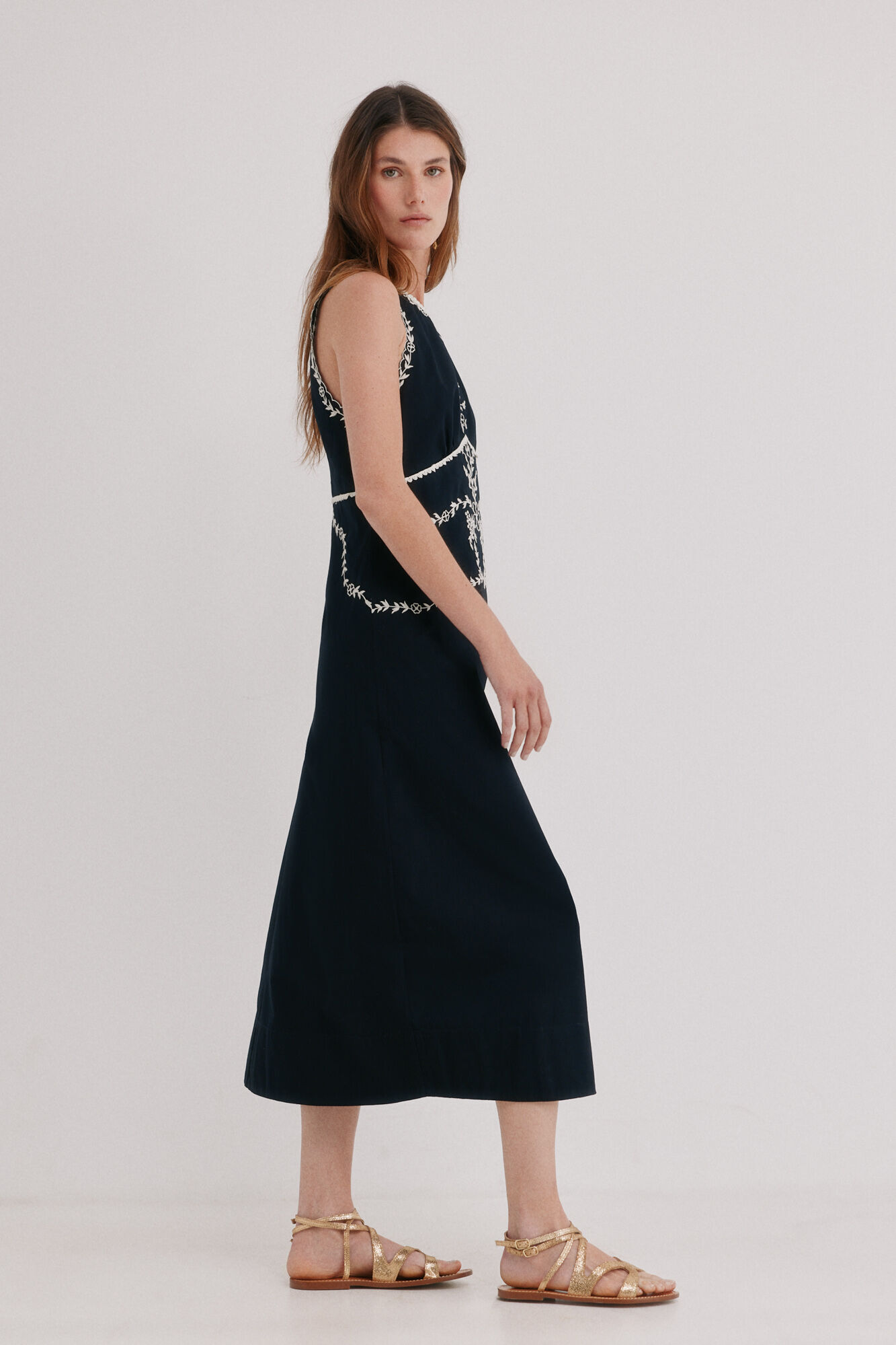Hoss Intropia Asunci&oacute;n. Vestido algod&oacute;n Negro