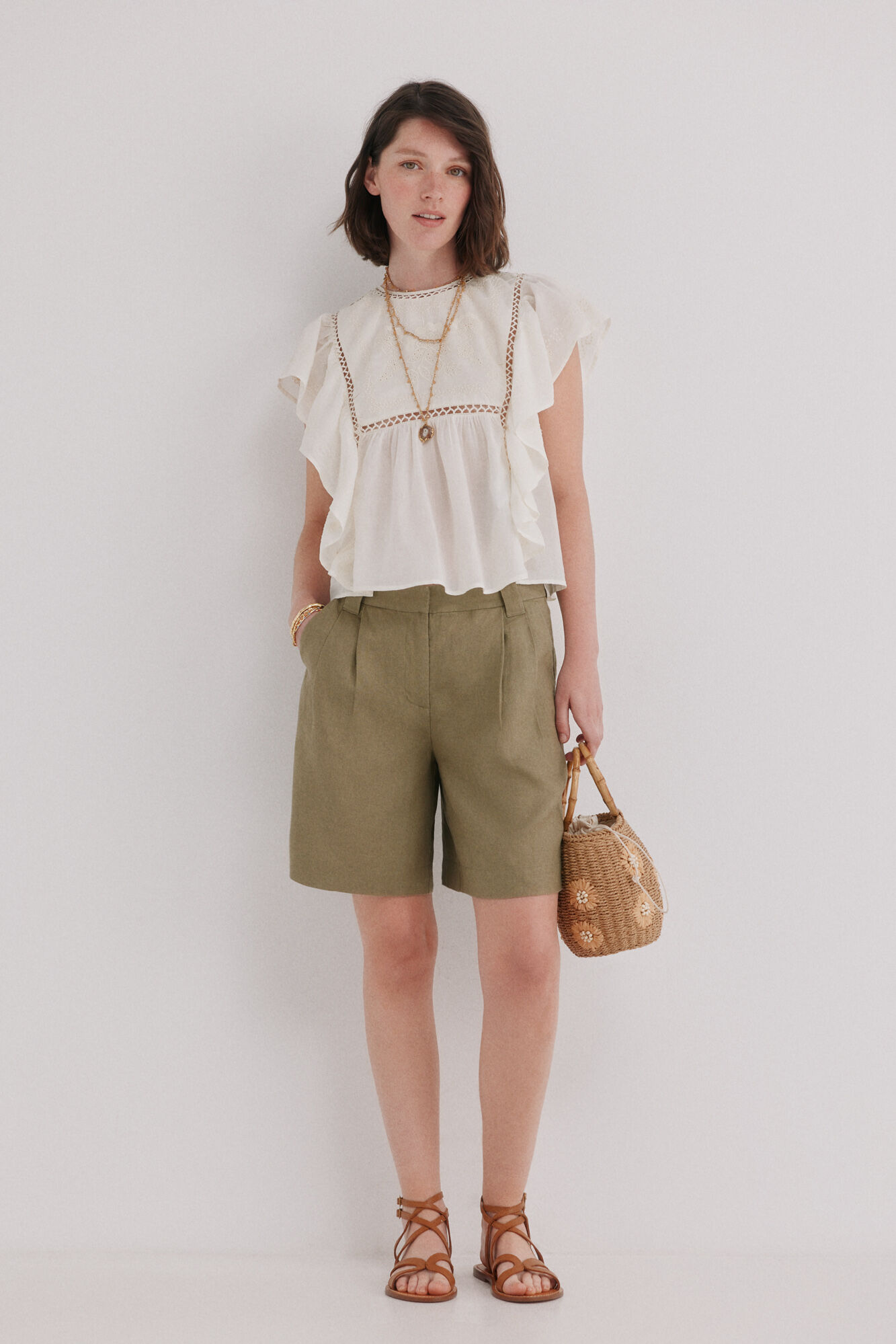 Hoss Intropia Cinthia.Blusa bordada Marfil