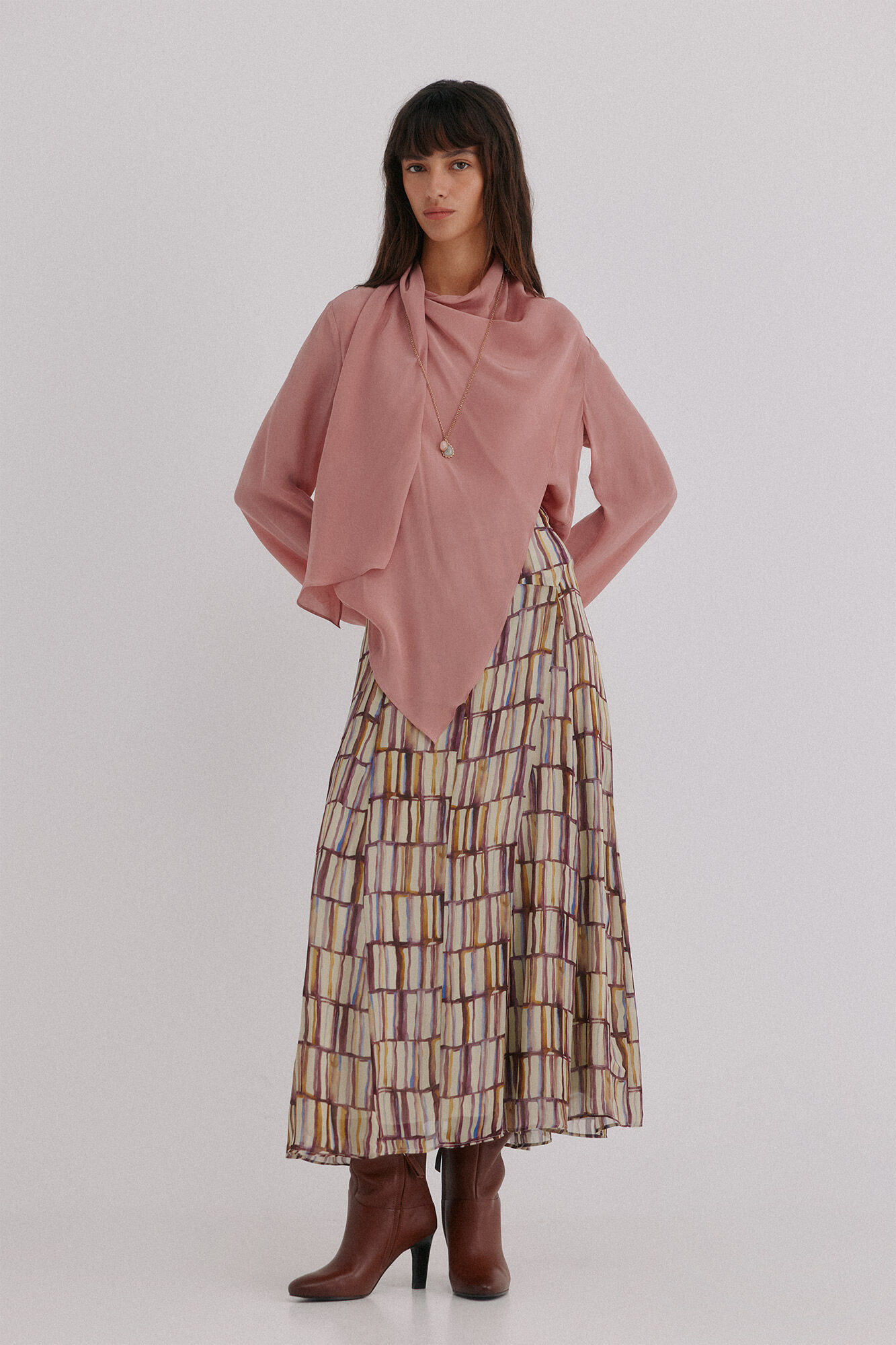 Hoss Intropia Blusa con cruce asim&eacute;trico Marron