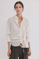 Hoss Intropia Cala. Camisa fruncido Blanco