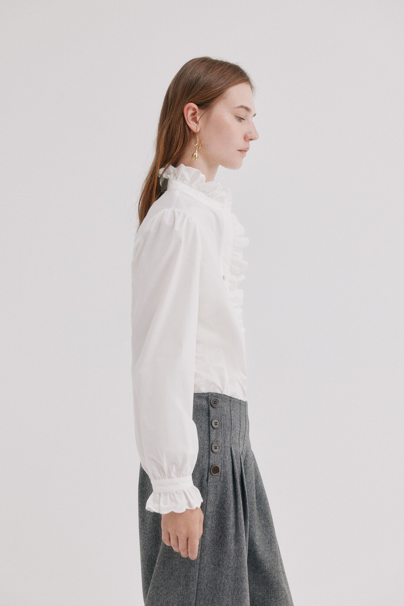 Hoss Intropia Clea .Camisa con volante Blanco