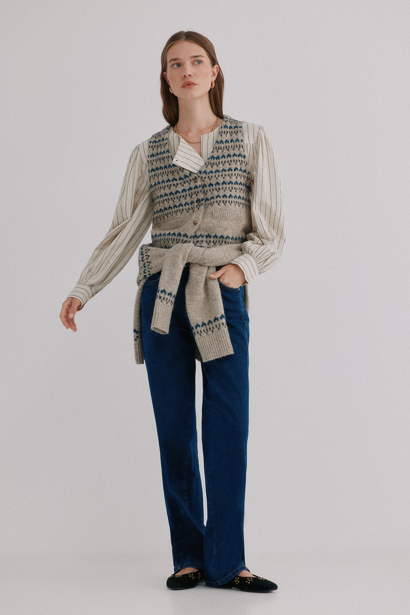 Hoss Intropia Nela. Chaleco de punto Estampado granate