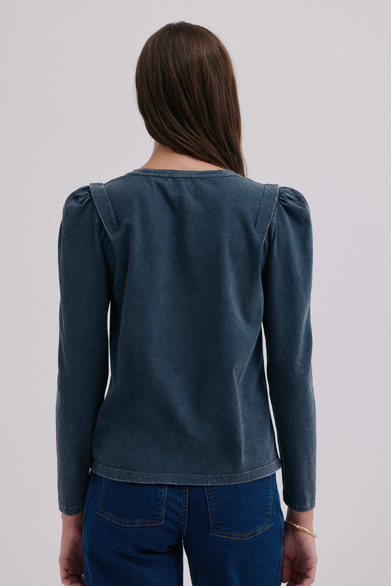 Hoss Intropia Monserrat. Playera efecto lavado Azul