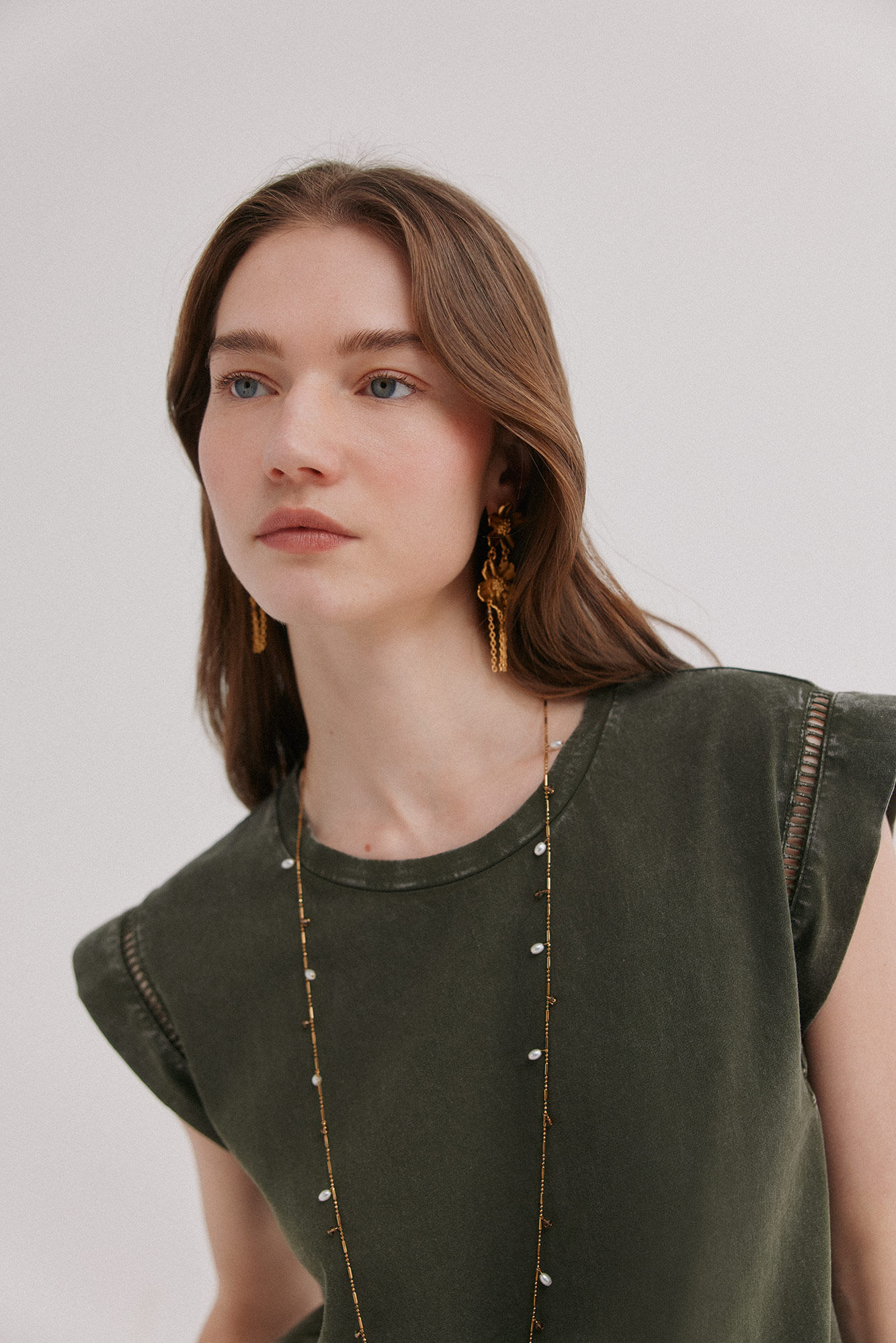 Hoss Intropia Mafi. Camiseta escote redondo Kaki