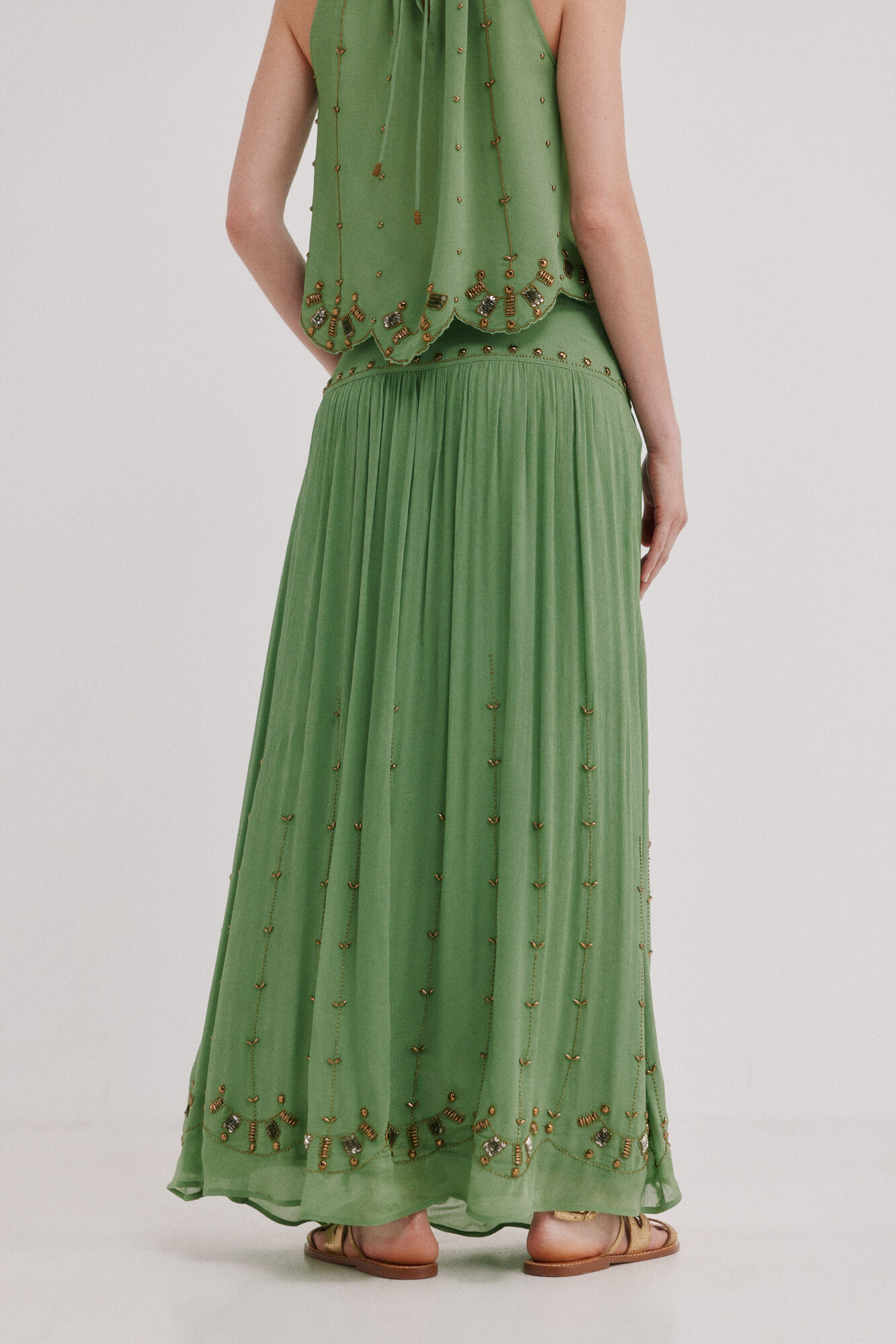 Hoss Intropia Rita. Falda abalorios Verde