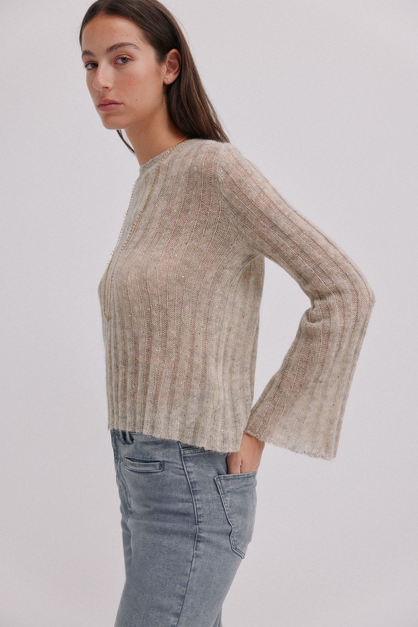 Hoss Intropia Neus. Su&eacute;ter cuello redondo Gris