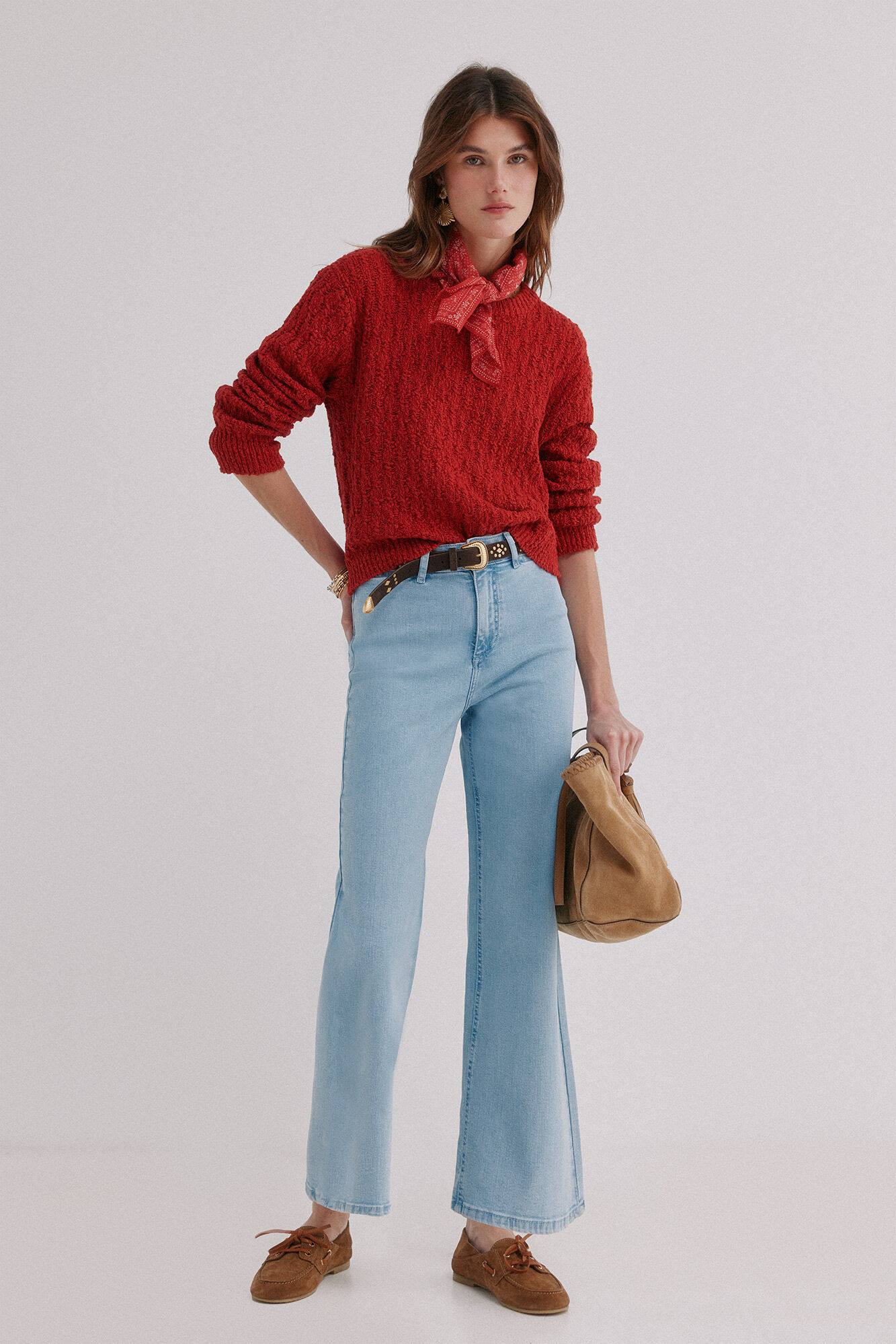 Hoss Intropia B&aacute;rbara. Jeans wide leg Azul