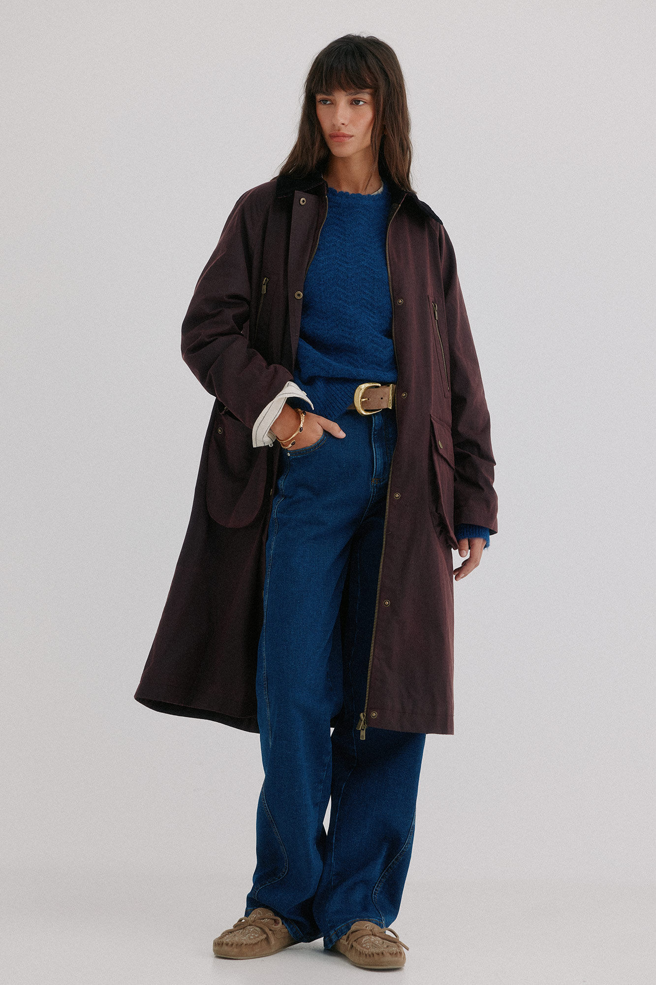 Hoss Intropia Damaris. Gabardina con bolsillos Granate