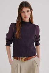 Hoss Intropia Marina. Top fruncido Morado