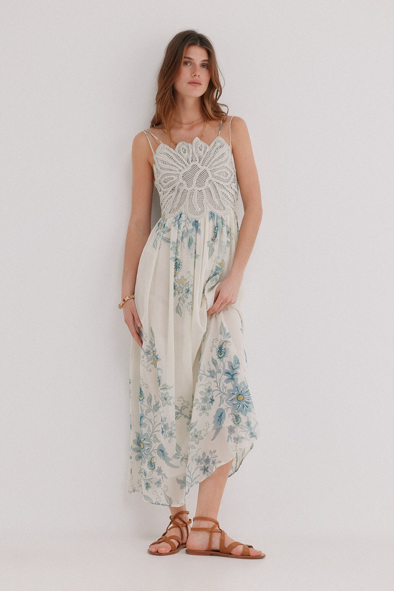 Hoss Intropia Aria. Vestido estampado Estampado blanco