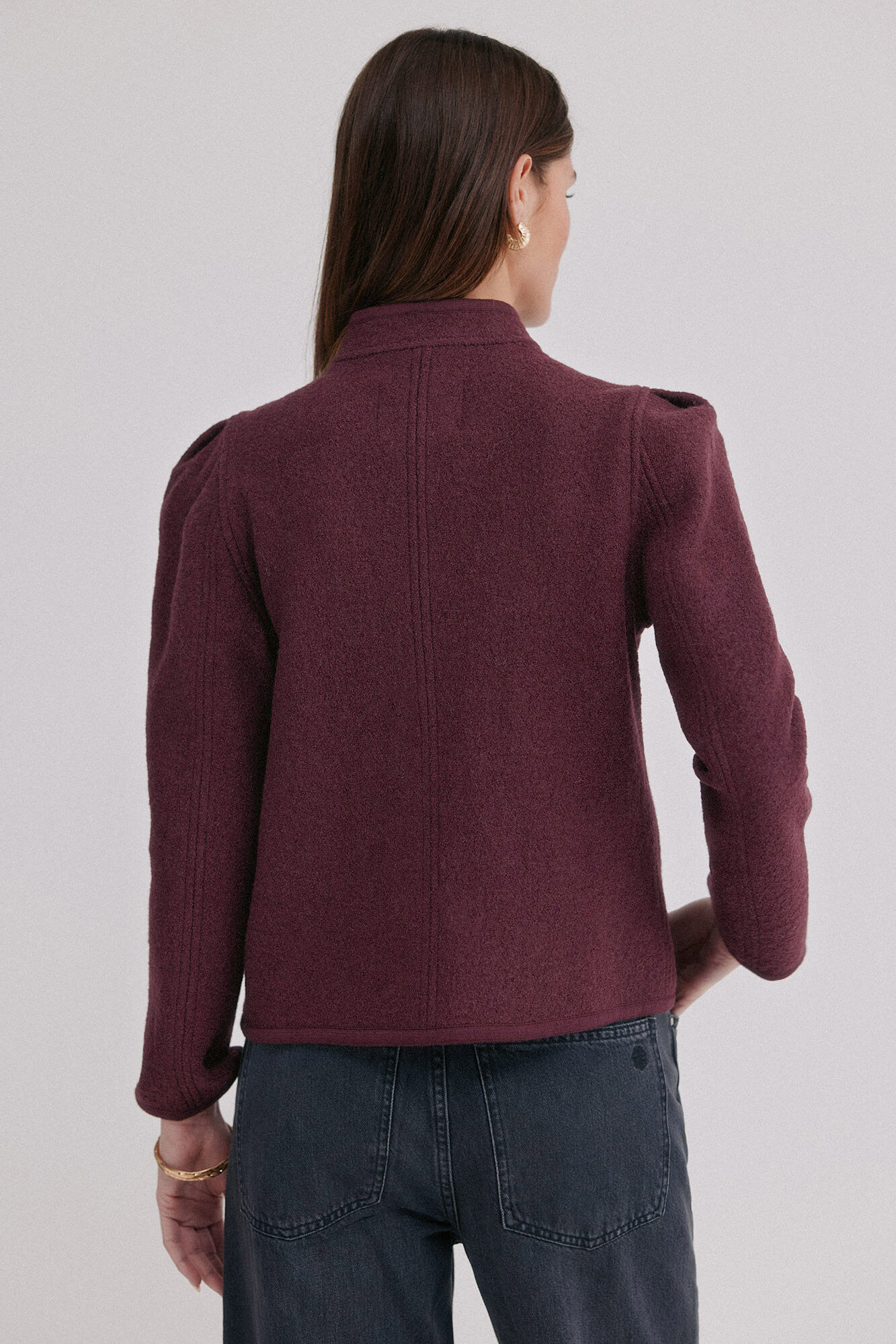 Hoss Intropia Fernanda. Abrigo estilo austriaca Granate