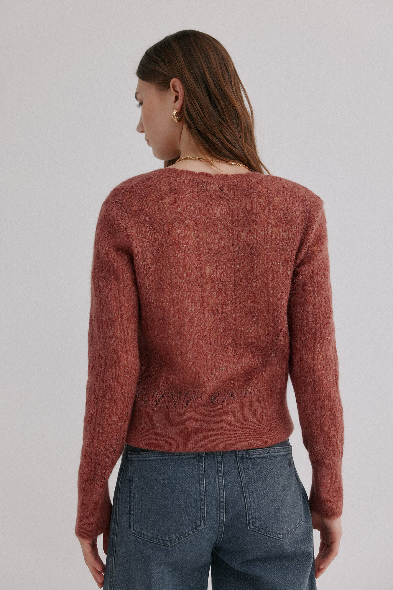 Hoss Intropia In&eacute;s. C&aacute;rdigan calado Rosa