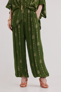 Hoss Intropia Piper. Pantal&oacute;n tejido bordado