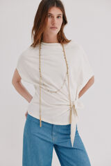 Hoss Intropia Mele. Camiseta tejido flu&iacute;do Beige