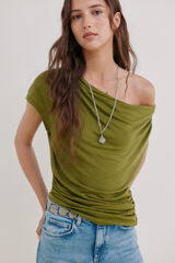 Hoss Intropia Madeline. Playera drapeada Kaki
