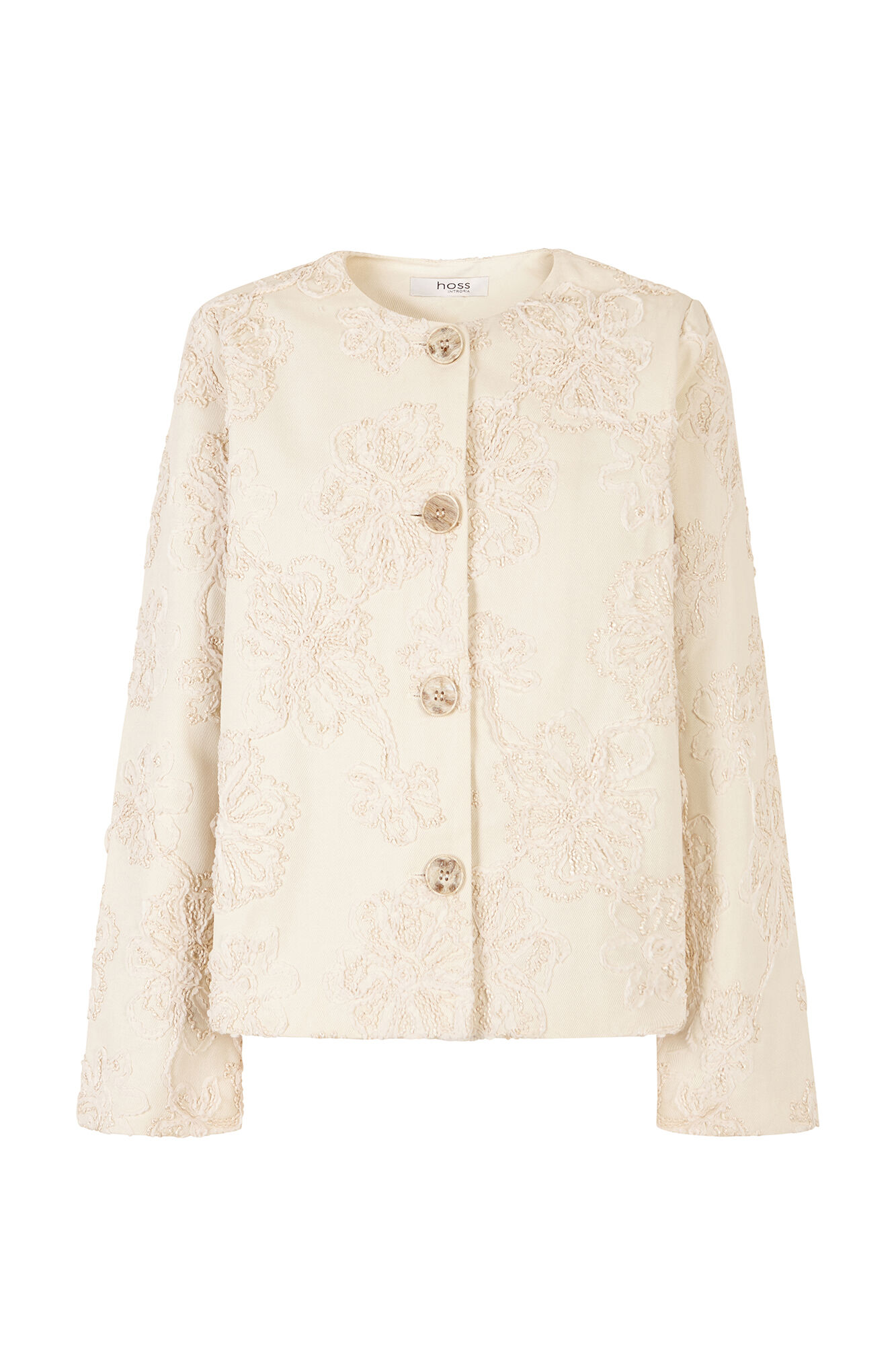 Hoss Intropia Eider. Chamarra jacquard Marfil