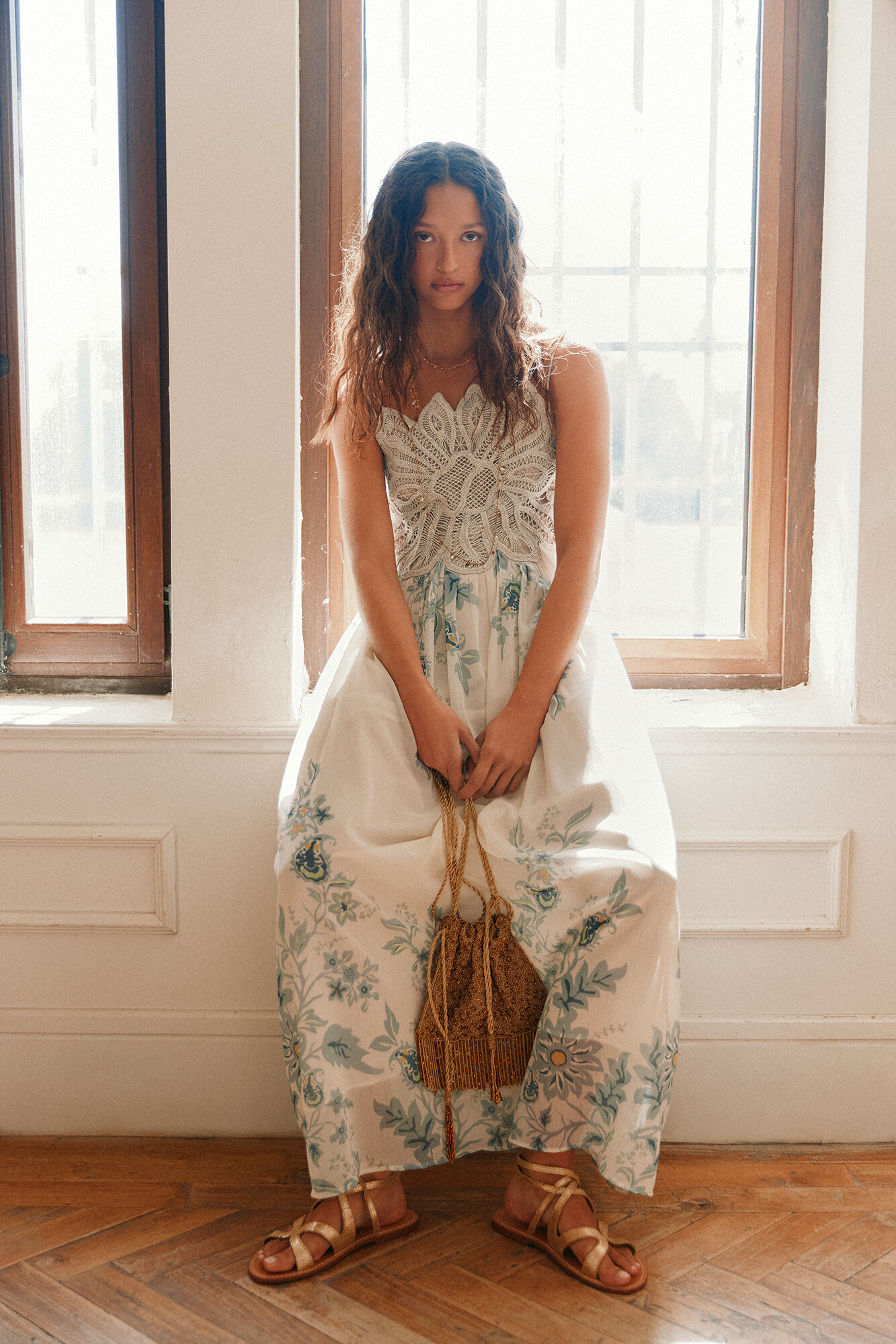 Hoss Intropia Aria. Vestido estampado Estampado blanco