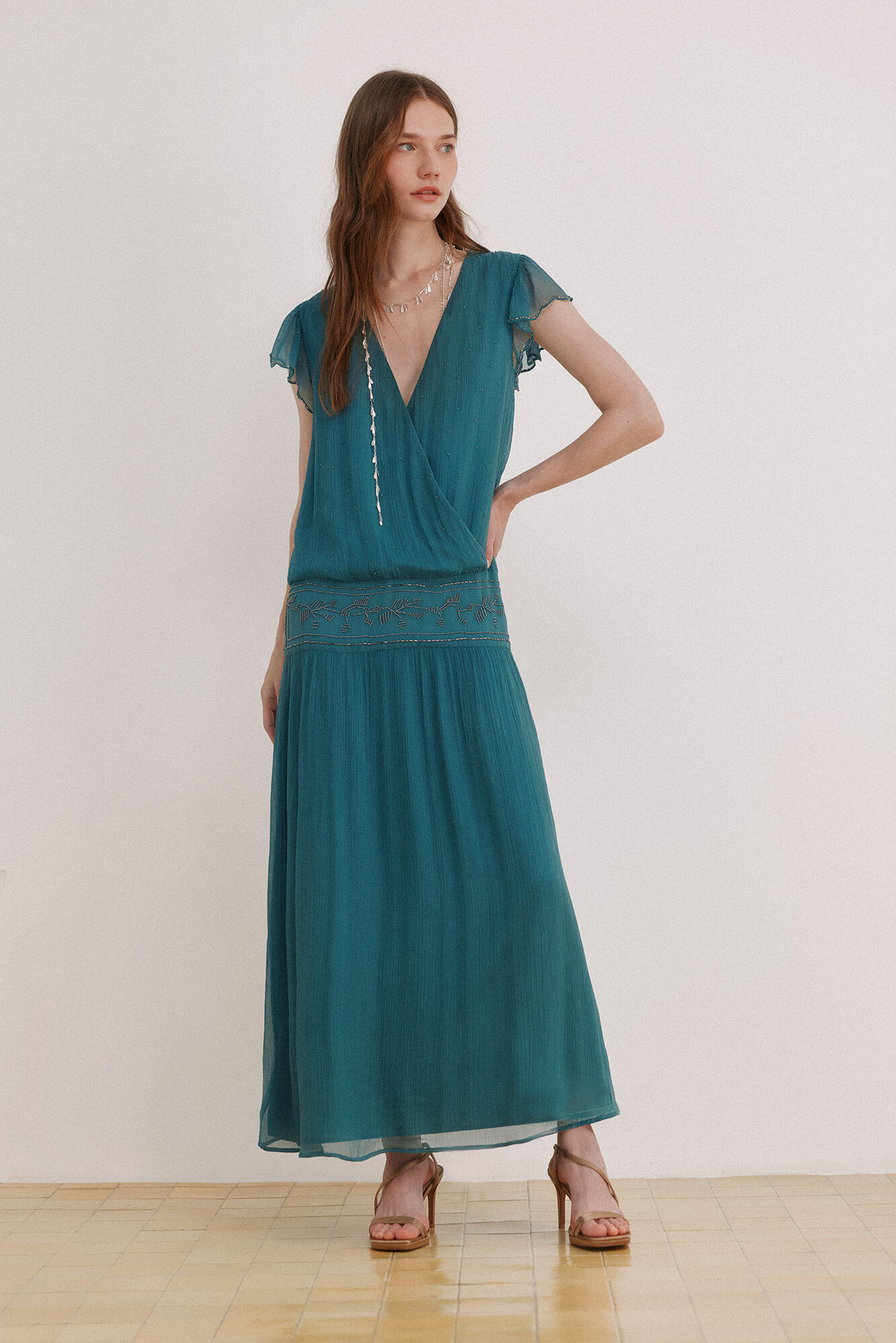 Hoss Intropia Ander. Vestido abalorios Verde