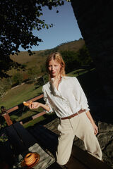 Hoss Intropia Clea .Camisa con volante Blanco