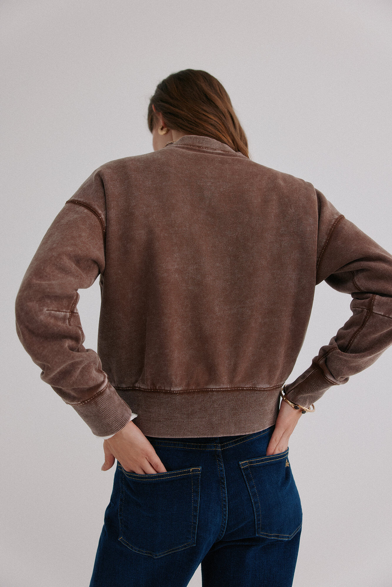 Hoss Intropia Manuela. Sudadera efecto lavado Marron