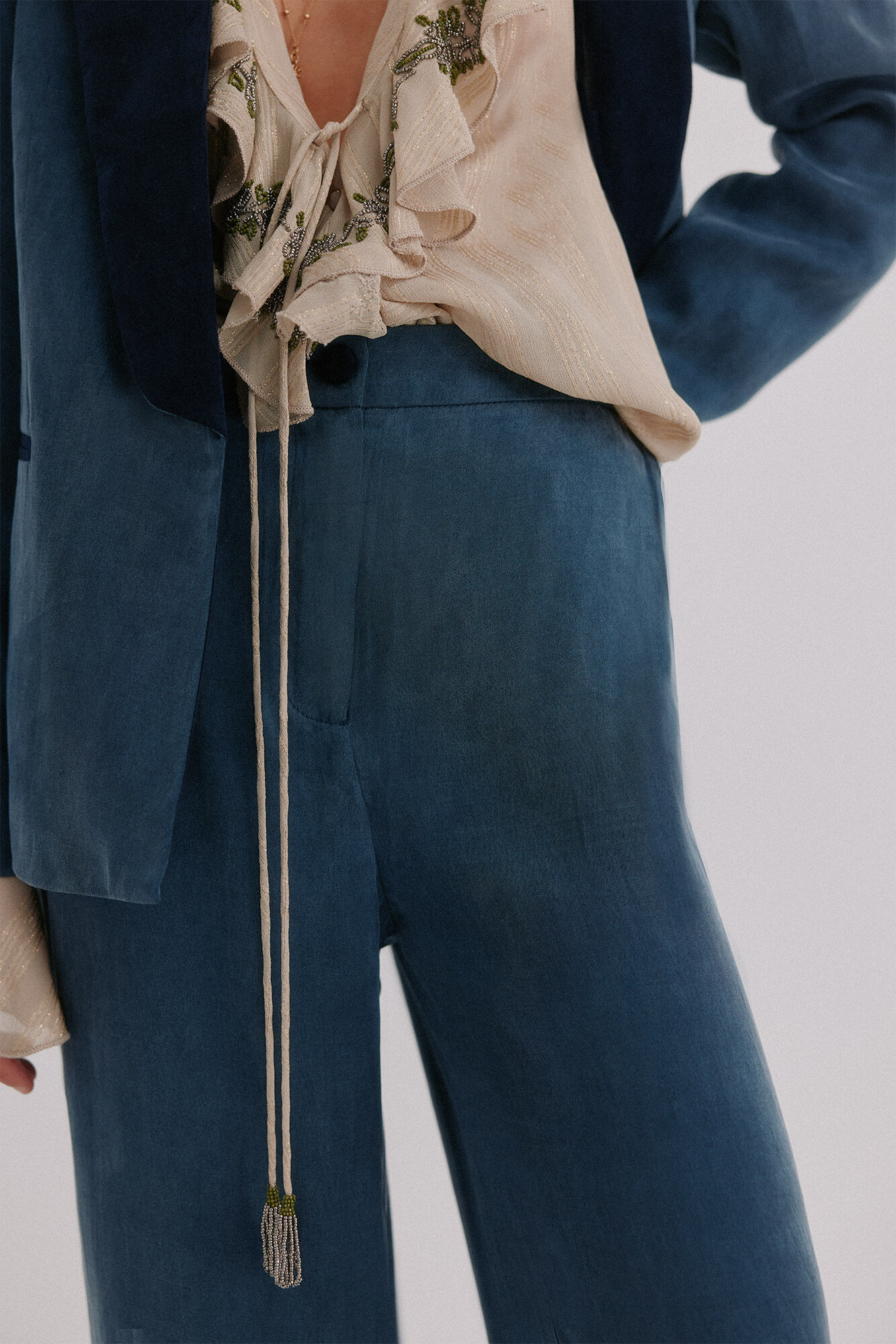 Hoss Intropia Palmira. Pantalones fluidos Azul marino