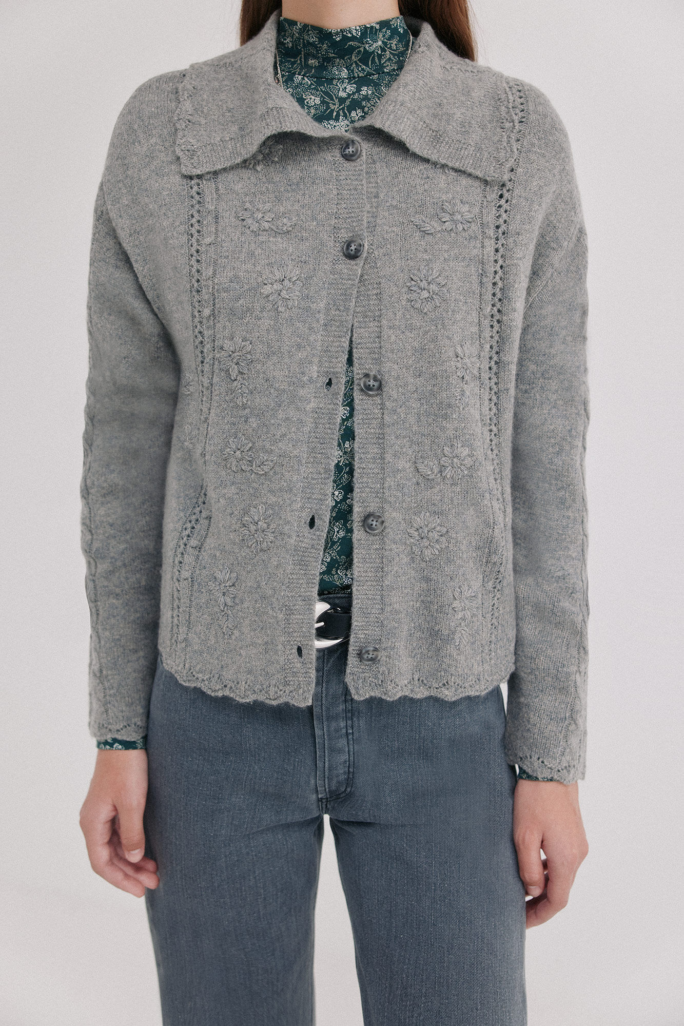 Hoss Intropia Isabelina. C&aacute;rdigan de tejido Gris