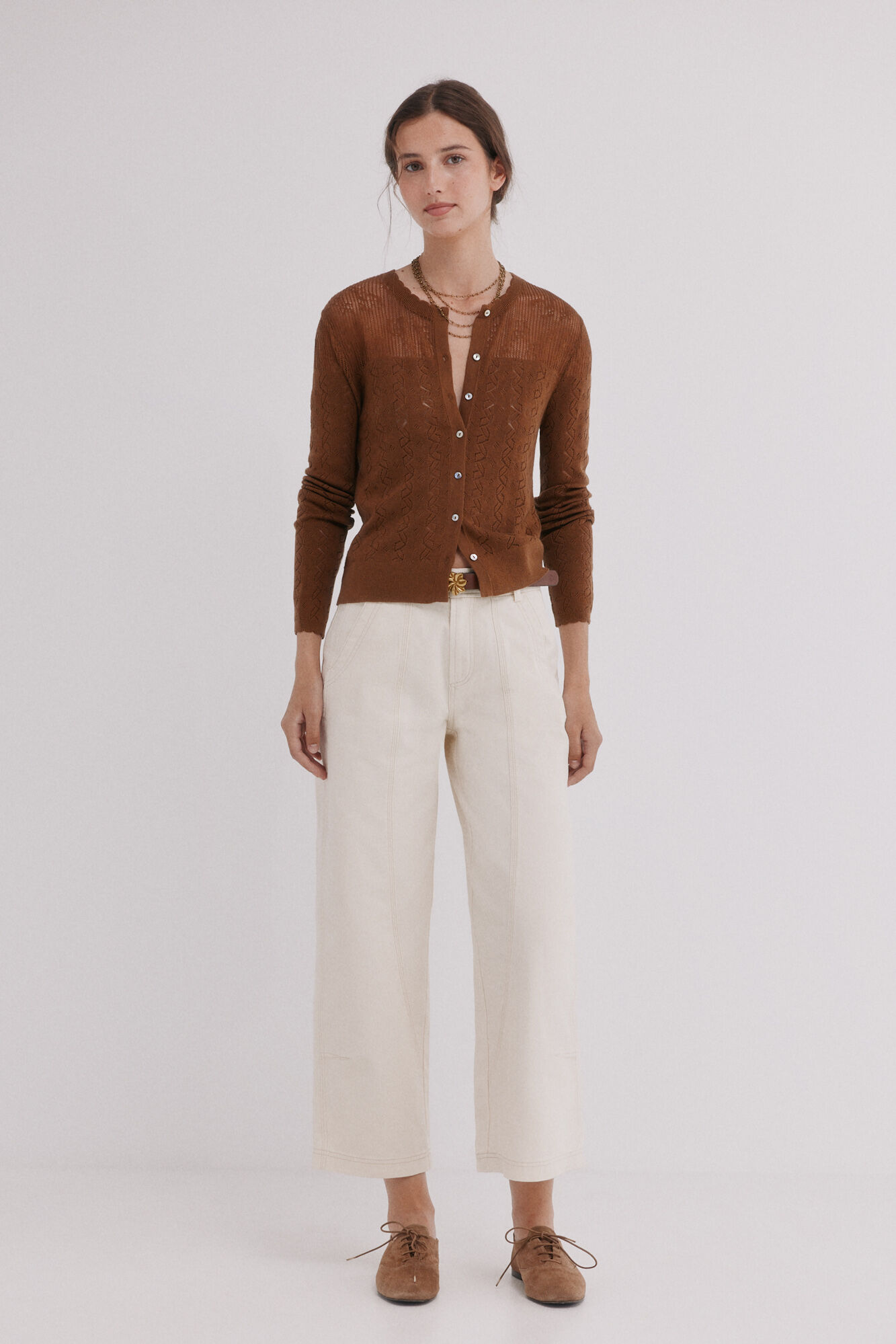 Hoss Intropia Isadora. Chaqueta calada Marron