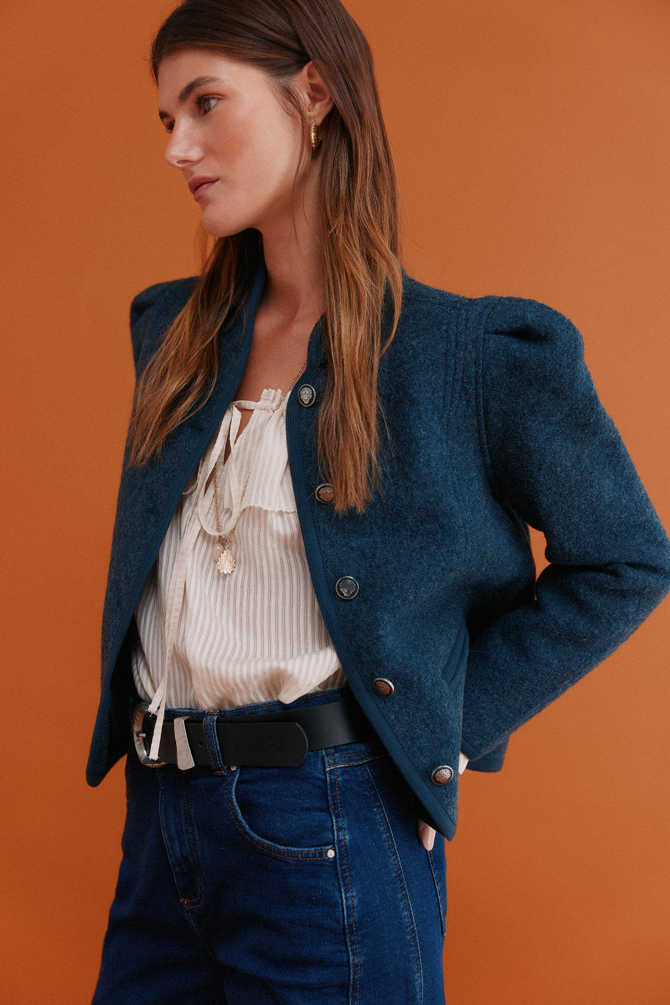 Hoss Intropia Fernanda. Abrigo estilo austriaca Azul