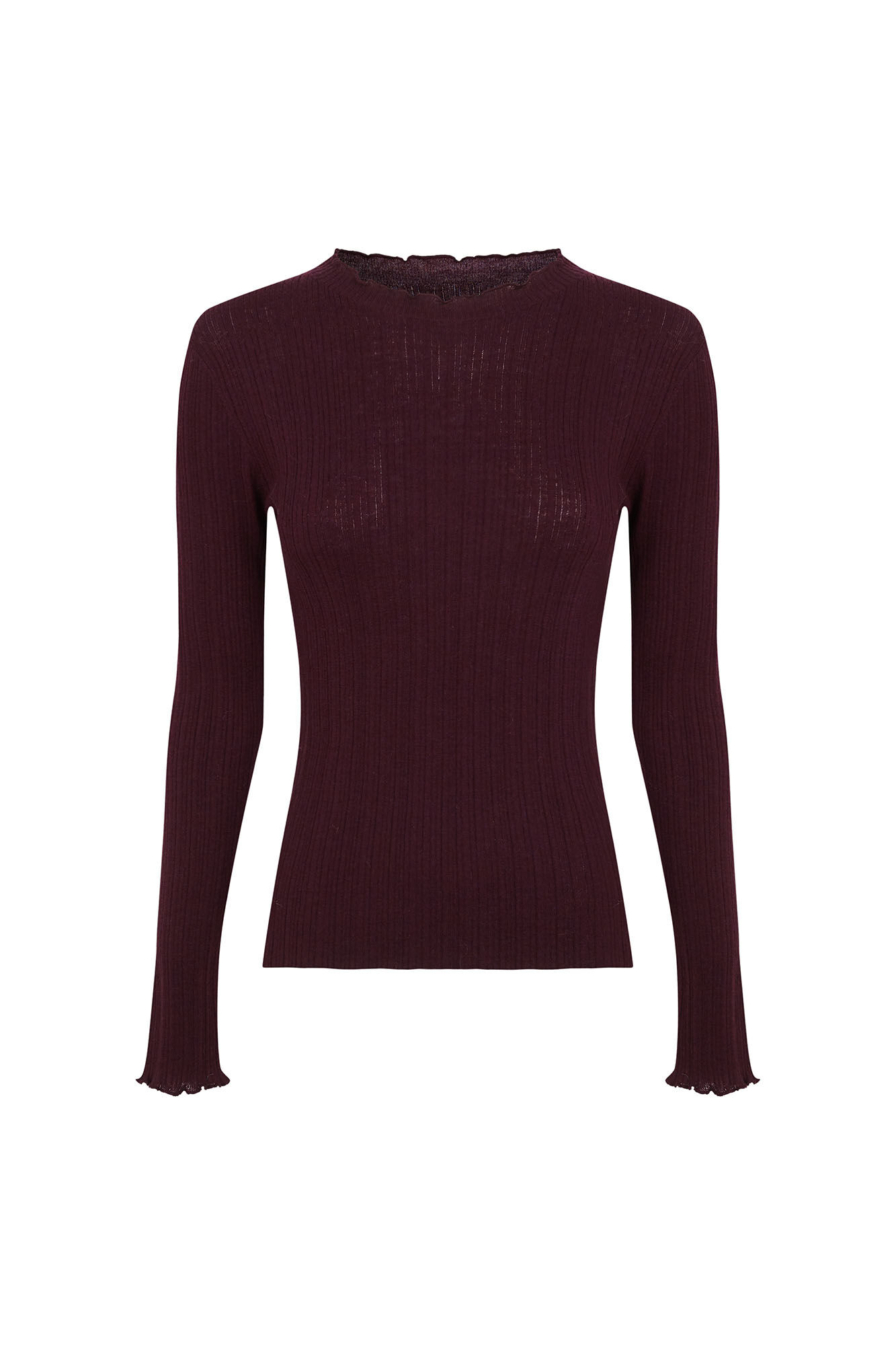 Hoss Intropia Nidia. Top con detalle de ondas Granate