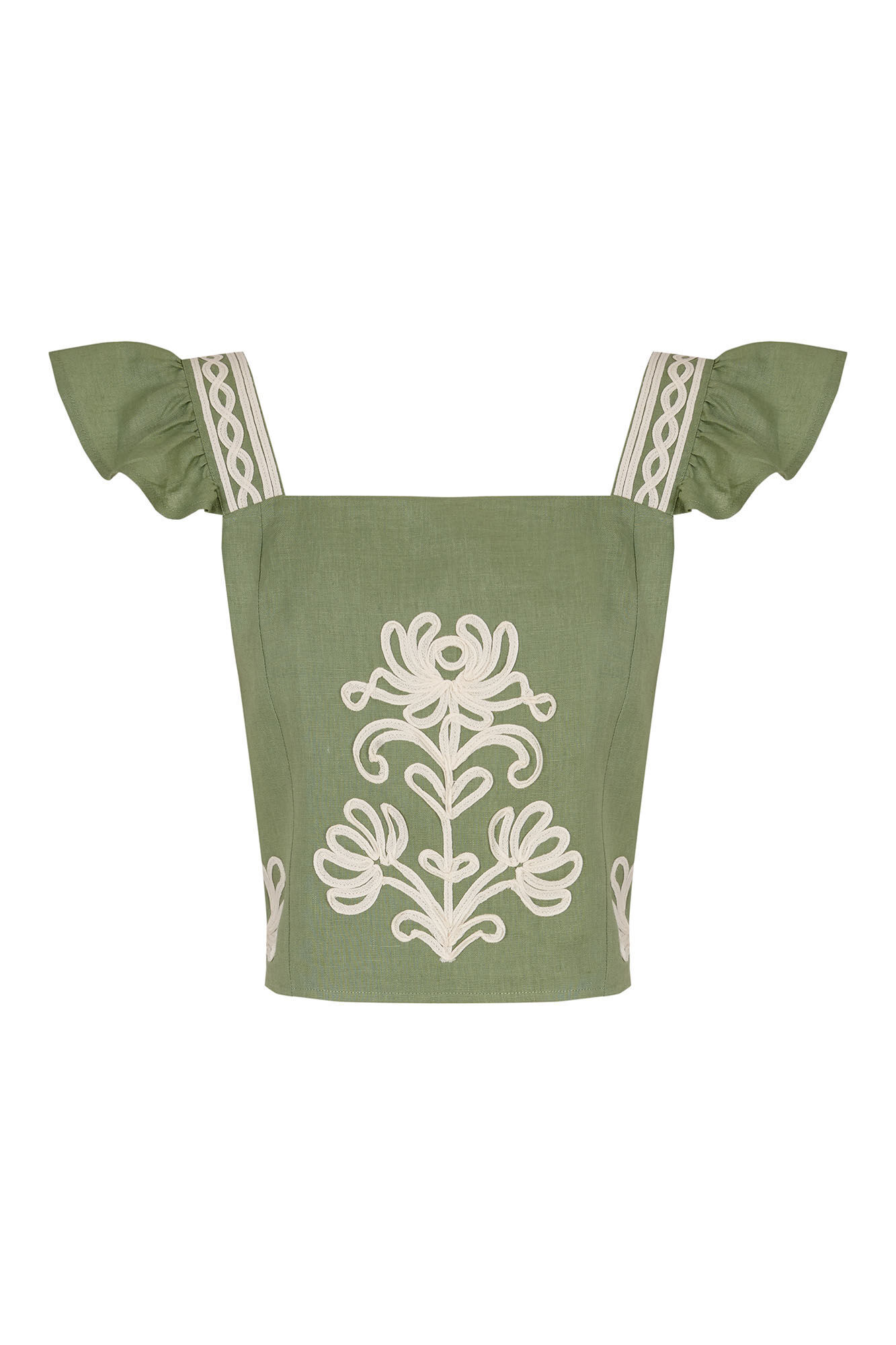 Hoss Intropia Caela. Top bordados Verde